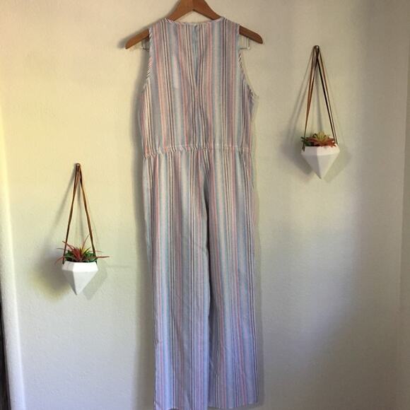 NWT Anthropologie | Drew pink striped jumpsuit - Picture 2 of 6